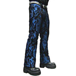 Tapestry Victorian Vampire Dracula Gothic Steampunk Pirate Blue Black Pants